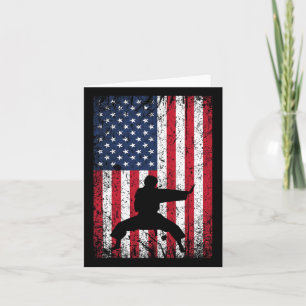 Karate American Flag 4th Of July Martial Arts For Card
