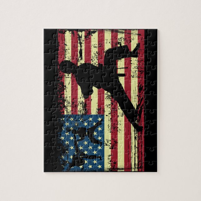 Karate American Flag Martial Arts Jigsaw Puzzle (Vertical)