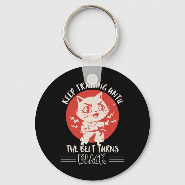 Karate Apparel Karate Quote Clothes Cats  Keychain (Front)
