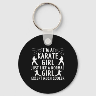 Karate Art For Girls Women Karate Black Belt Marti Keychain
