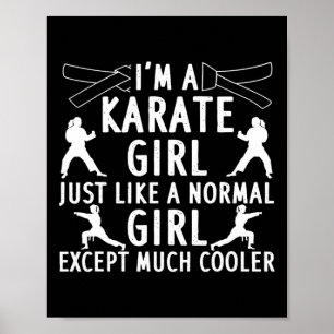 Karate Art For Girls Women Karate Black Belt Marti Poster