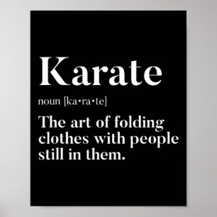 Karate Art Of Folding Clothes With People In Them Poster