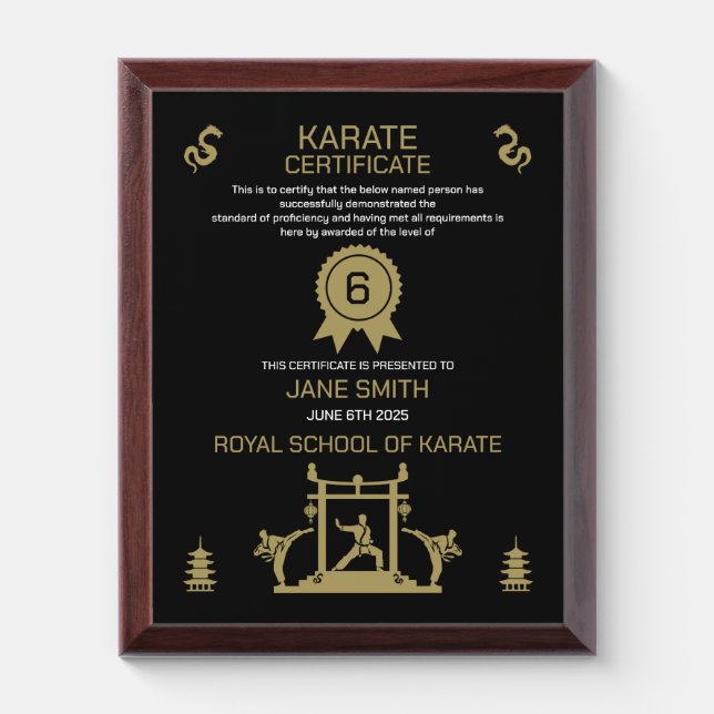 Karate Award Plaque (Vertical)
