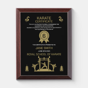 Karate Award Plaque