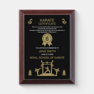 Karate Award Plaque