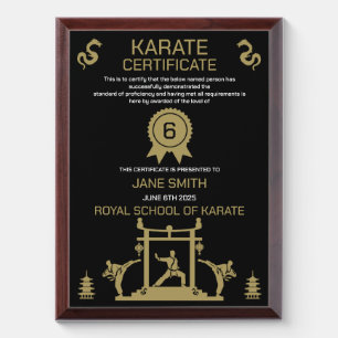Karate Award Plaque