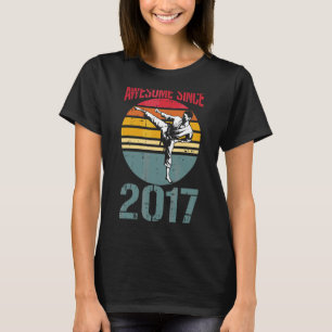 Karate Awesome Since 2017 5th Birthday 5 Years Old T-Shirt