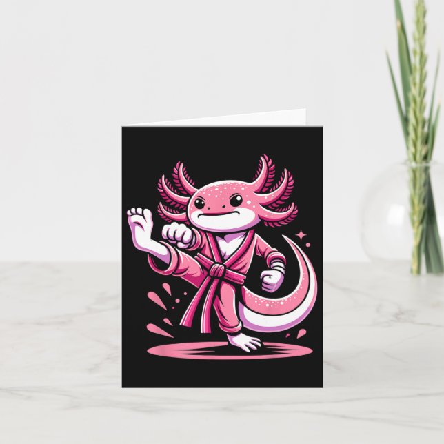Karate Axolotl Martial Arts Taekwondo Kickboxing F Card (Front)