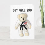 Karate Bear Get Well Soon Card at Zazzle