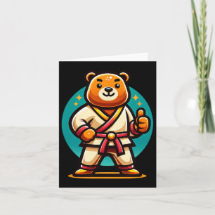 Karate Bear Perfect Pose Thumbs Up  Card