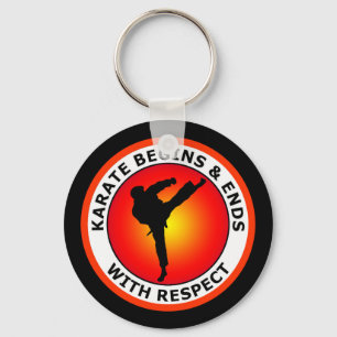 KARATE BEGINS AND ENDS WITH RESPECT KEYCHAIN