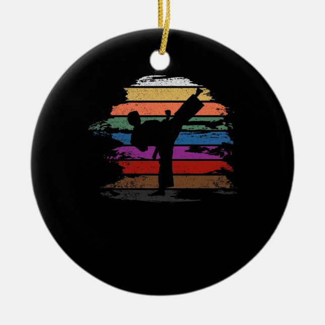 Karate Belt Colors Ceramic Ornament (Front)