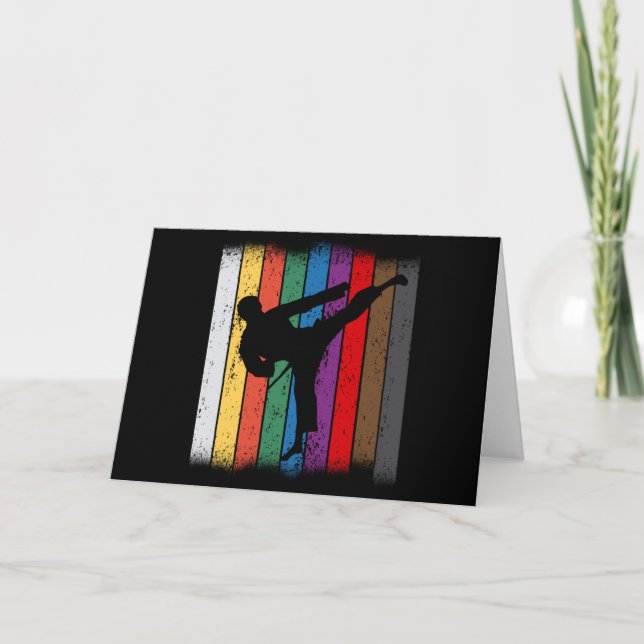 Karate Belt Colors Silhouette Card (Front)