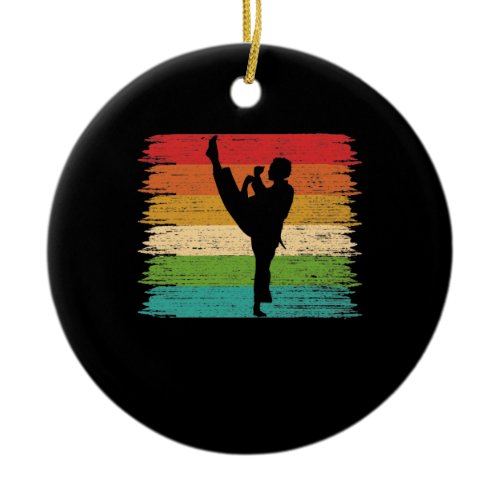 Karate Belt Colors Silhouette Ceramic Ornament