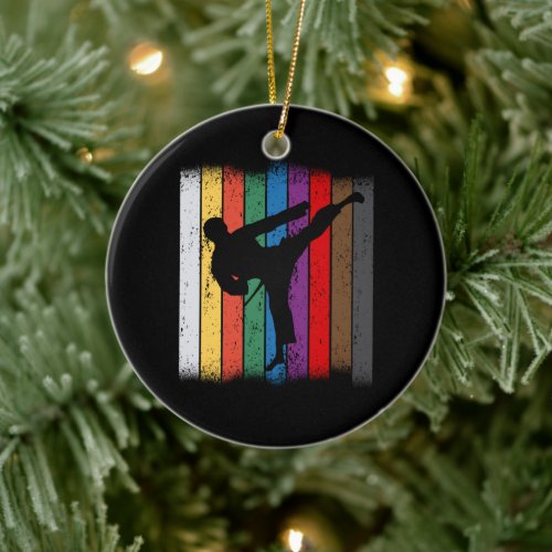Karate Belt Colors Silhouette Ceramic Ornament