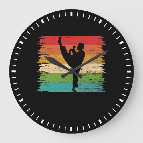 Karate Belt Colors Silhouette Large Clock