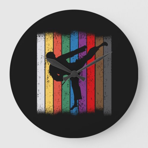 Karate Belt Colors Silhouette Large Clock