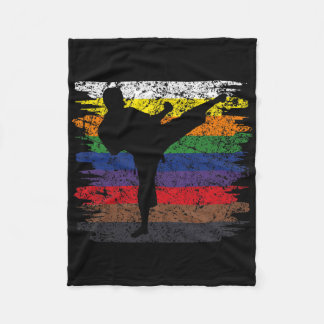 Karate Belt Colors Silhouette Martial Arts Men Boy Fleece Blanket