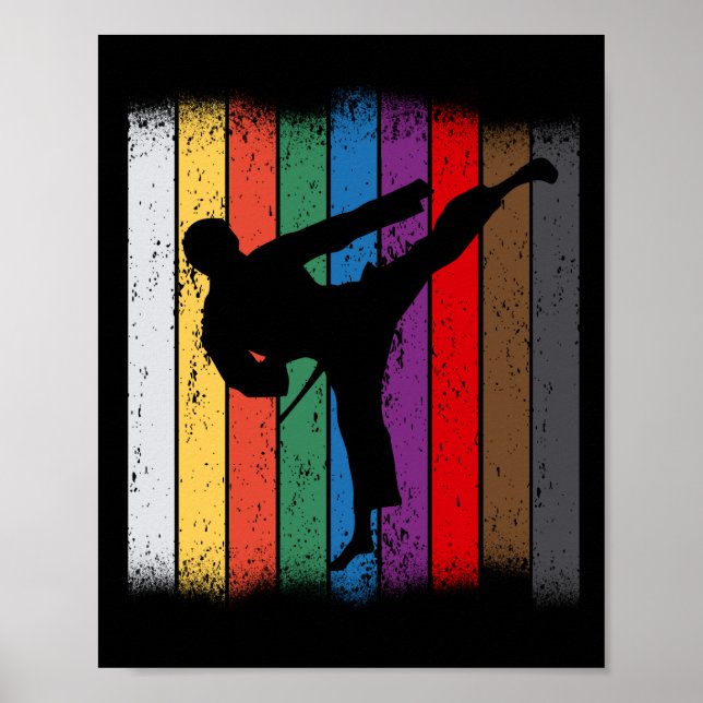 Karate Belt Colors Silhouette Poster (Front)