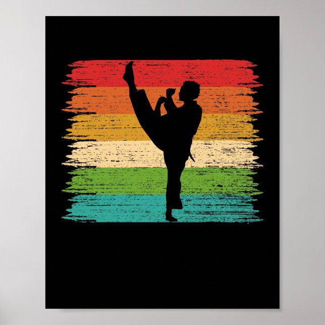 Karate Belt Colors Silhouette Poster (Front)