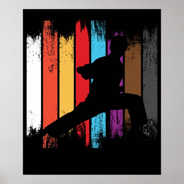 Karate Belt Colors Silhouette Poster (Front)
