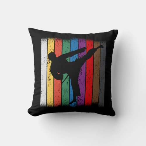 Karate Belt Colors Silhouette Throw Pillow