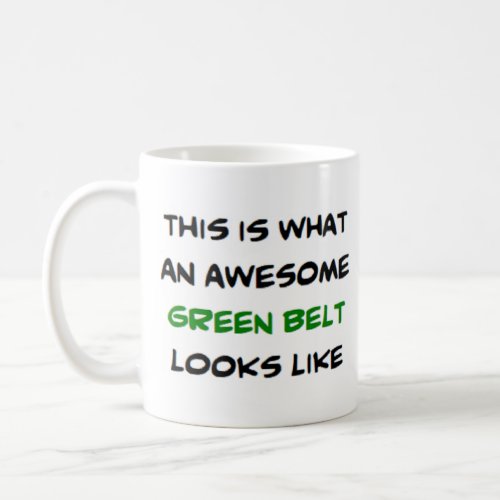 karate belt green awesome coffee mug
