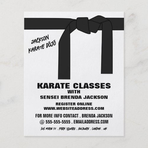 Karate Belt Karate Class Advertising Flyer