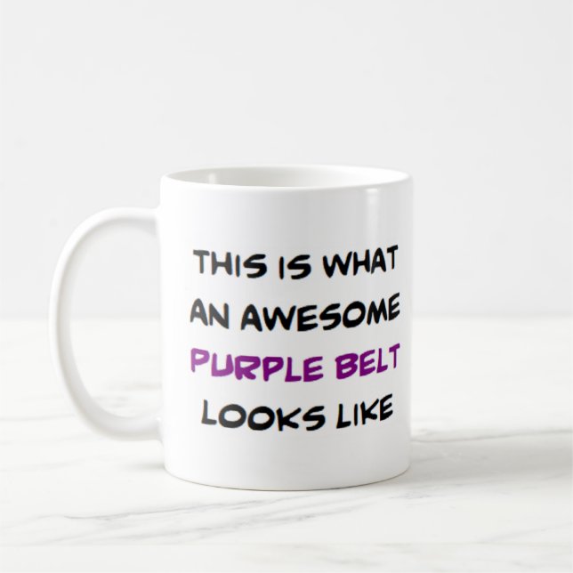 karate belt purple, awesome coffee mug (Left)