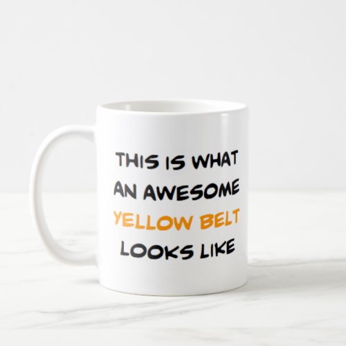 karate belt yellow awesome coffee mug