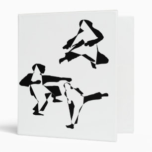 karate binder black shilouette kid
