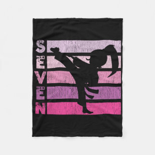 Karate Birthday 7 Year Year Taekwondo Girl 7th Bir Fleece Blanket