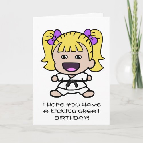 Karate Birthday Card for Girls