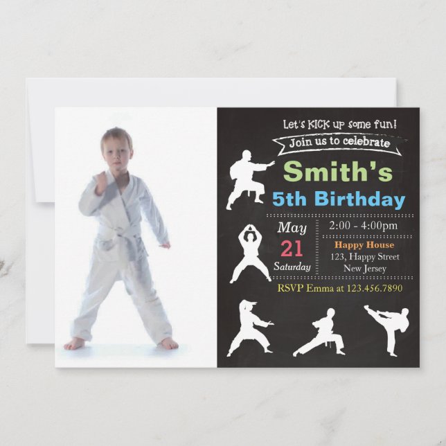 Karate Birthday Invitation (Front)