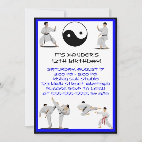 Karate Birthday Invitation