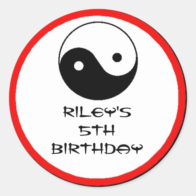 Karate Birthday Party Favor Labels (Front)