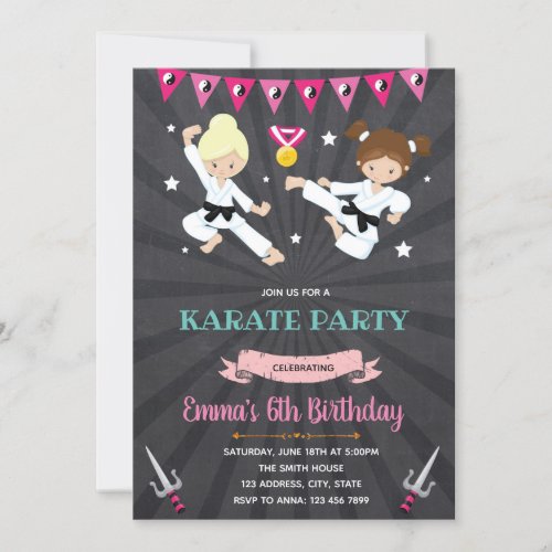 Karate Birthday Party Invitation