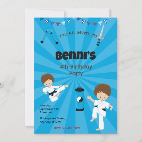 Karate Birthday Party Invitation