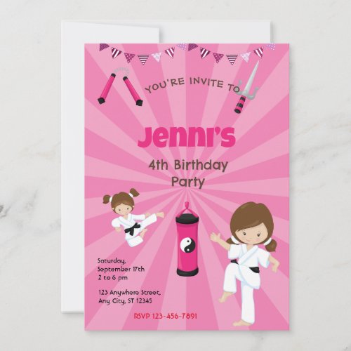 Karate Birthday Party Invitation