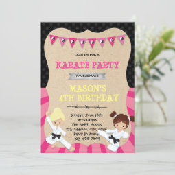 Karate birthday party invitation | Zazzle