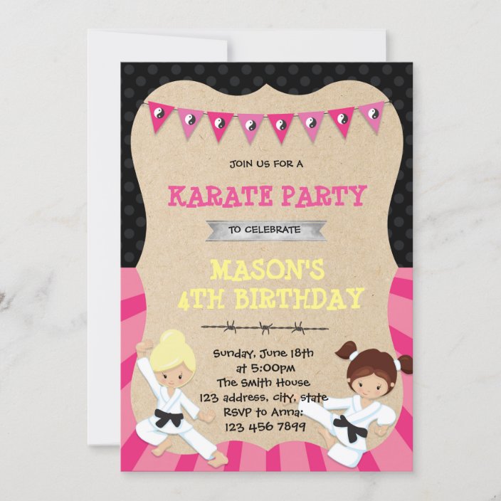 Karate birthday party invitation | Zazzle.com