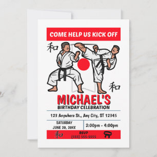 Karate Birthday Party Invitation (Boys)