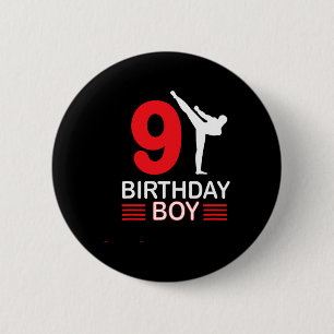 Karate Birthday Tee Boy Gift Kids Taekwondo 1 Button