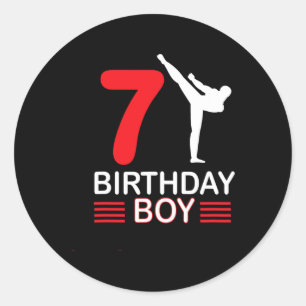 Karate Birthday Tee Boy Gift Kids Taekwondo 5 Classic Round Sticker