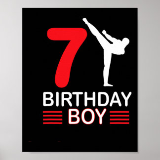 Karate Birthday Tee Boy Gift Kids Taekwondo 5  Poster