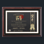Karate Black Belt Certificate Award Plaque<br><div class="desc">The Karate Black Belt Certificate Award Plaque is fully customizable and can be used for martial arts as certificate of completion,  or for any other purposes.</div>