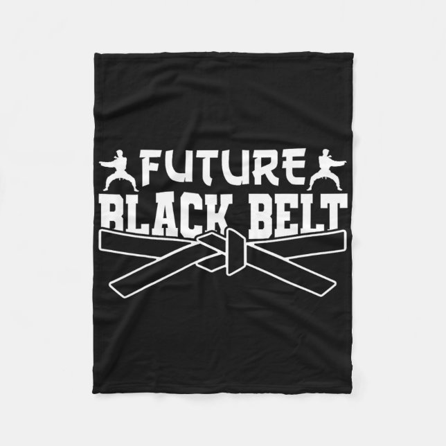 Karate Black Belt Gi Uniform Future Black Belt  Fleece Blanket (Front)