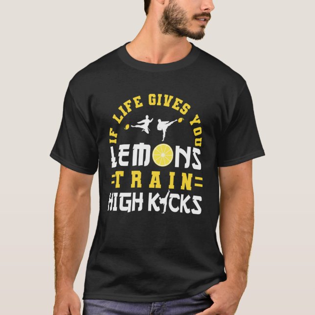 Karate Black Belt Gi Uniform If Live Gives You Lem T-Shirt (Front)