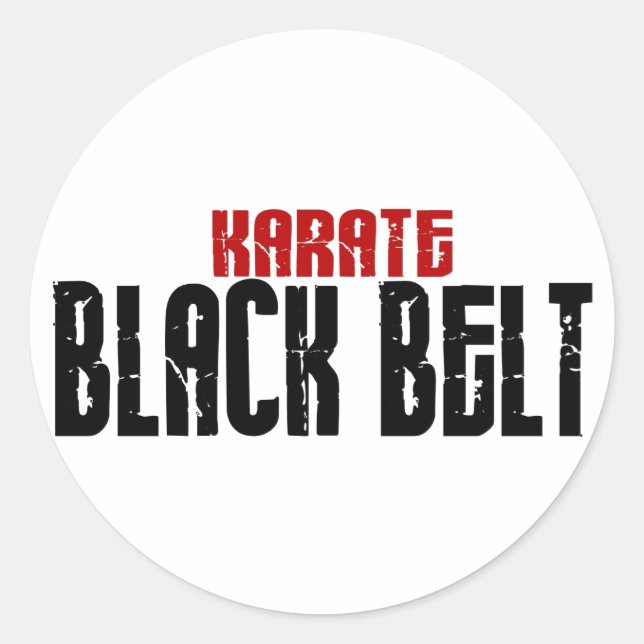 Karate Black Belt Karate Classic Round Sticker (Front)