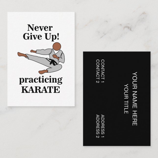 Karate Black Belt Martial Arts Academy Business Card (Front/Back)
